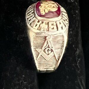 Shriners Sterling Silver 925 Masonic Ring Freemason Shriner Gold